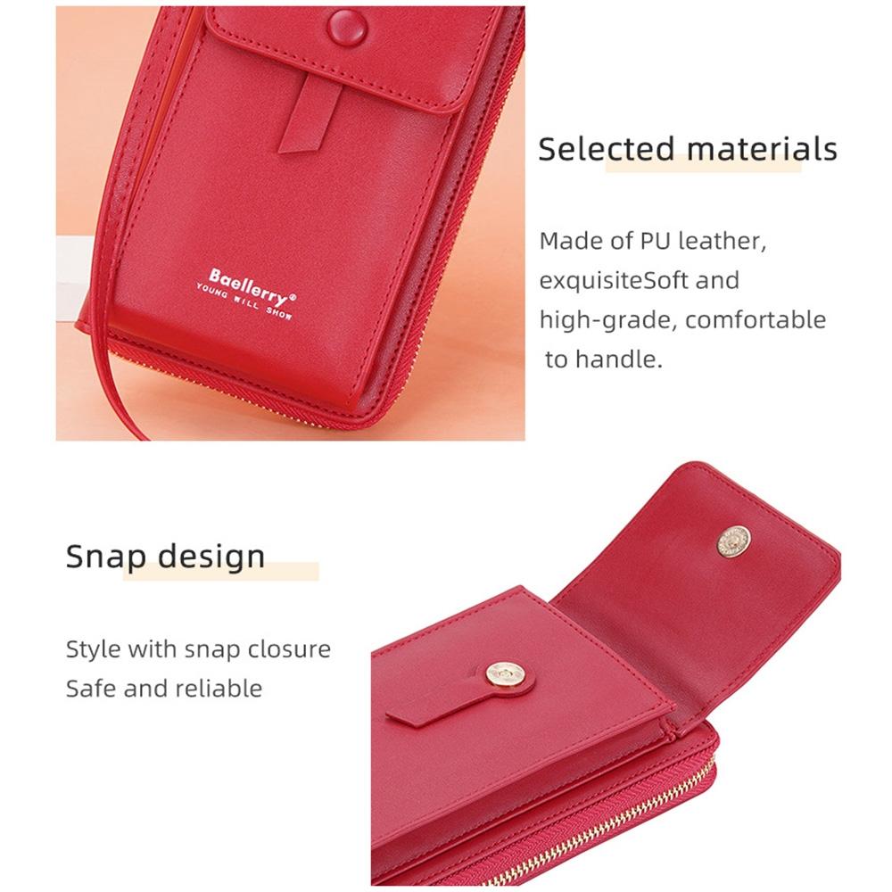 Adjustable Crossbody Phone Bag With Multi Card Slots - Claret 7