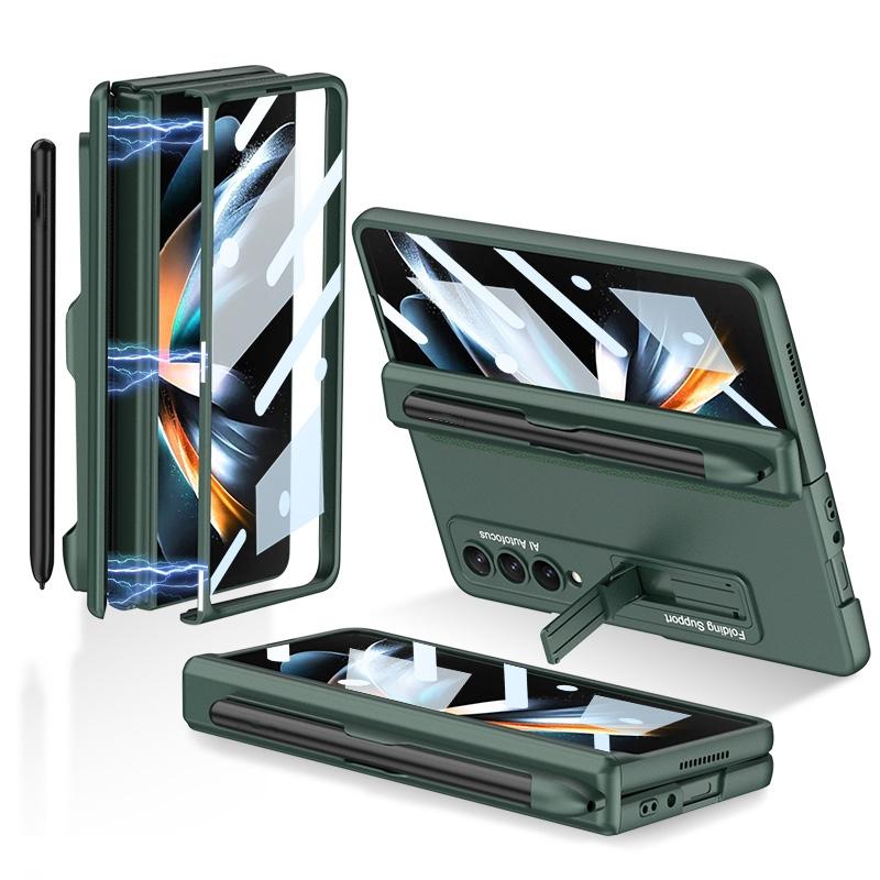 For Samsung Galaxy Z Fold4 5G Foldable Magnetic Flip Case With Holder & Pen Slot - Gkk - Gold 13