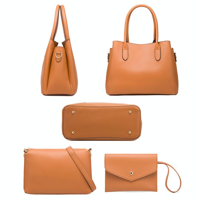 Large Capacity 3-in-1 Diagonal Handbags in Pink Pu Leather 4