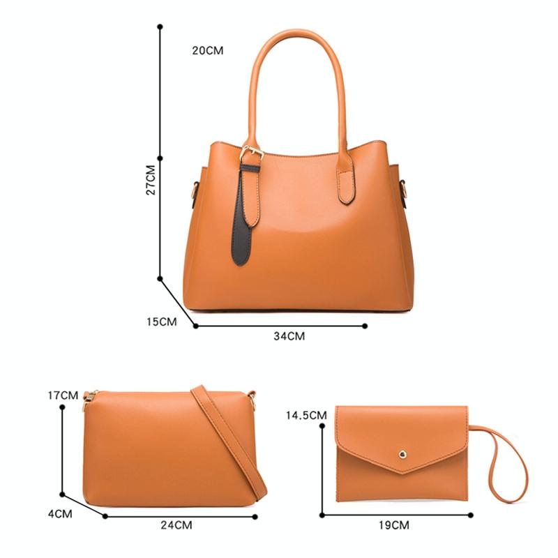 Large Capacity 3-in-1 Diagonal Handbags in Pink Pu Leather 5
