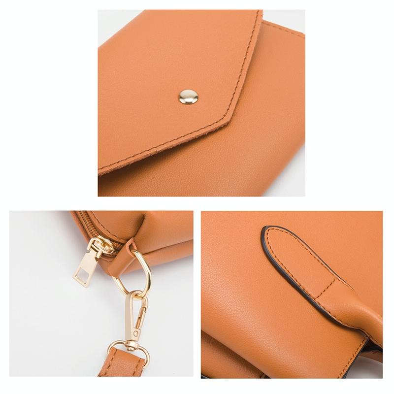 Large Capacity 3-in-1 Diagonal Handbags in Pink Pu Leather 6