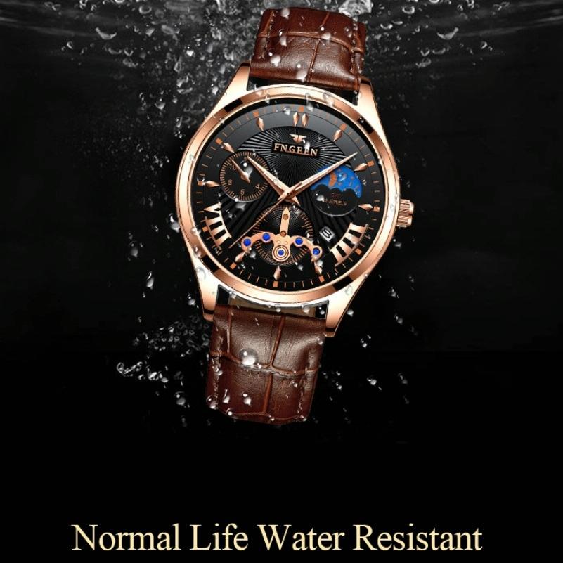 Men Luminous Casual Quartz Watch - 5606 - White Steel White Shell Black Surface 8