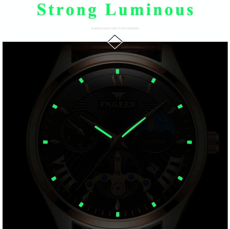 Men Luminous Casual Quartz Watch - 5606 - White Steel White Shell Black Surface 9