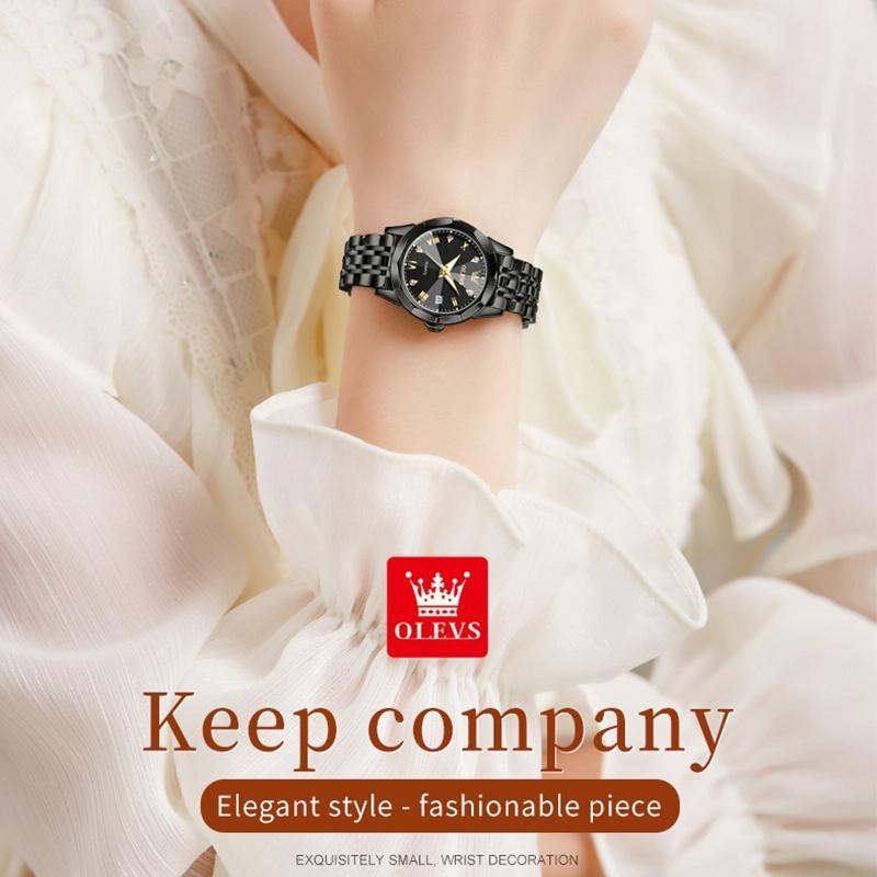 Waterproof Quartz Watch with Butterfly Buckle for Women - Black 4