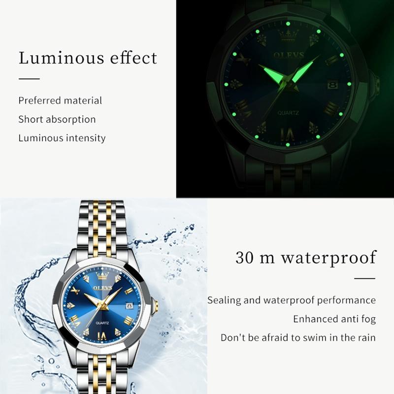 Waterproof Quartz Watch with Butterfly Buckle for Women - Black 13