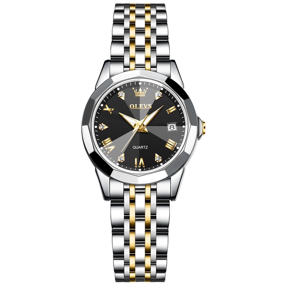 Waterproof Quartz Watch with Butterfly Buckle for Women - Black 15
