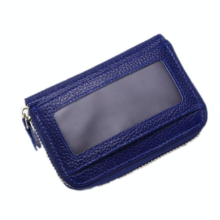 Multi Position Zipper Organ Card Holder Versatile Business Accessory - Sapphire