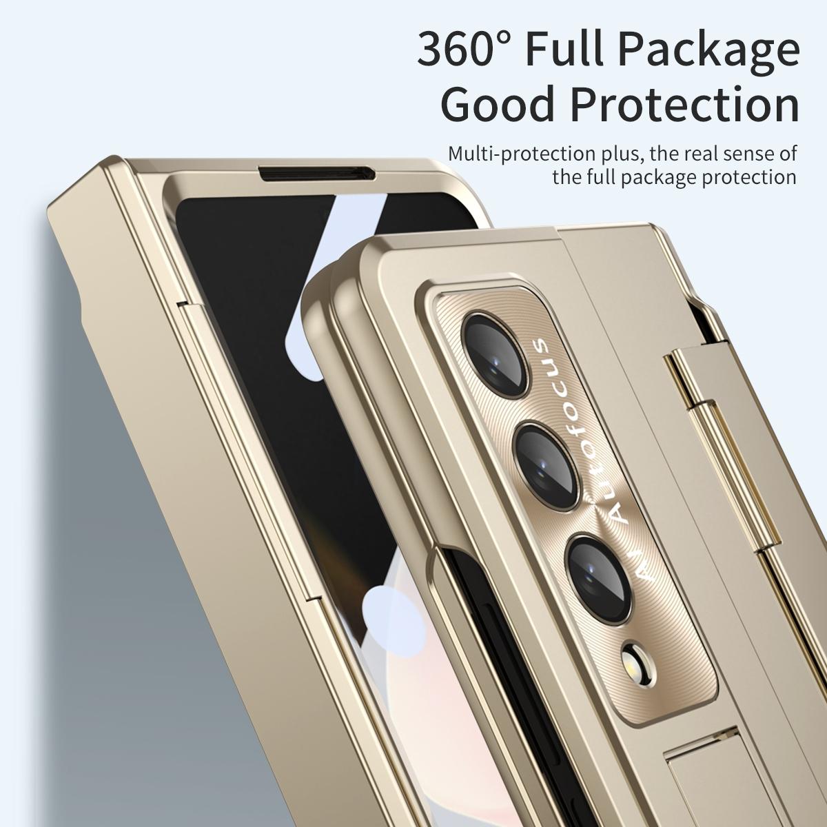 For Samsung Galaxy Z Fold4 5G Folding Case With Integrated Hinge - Blue 3