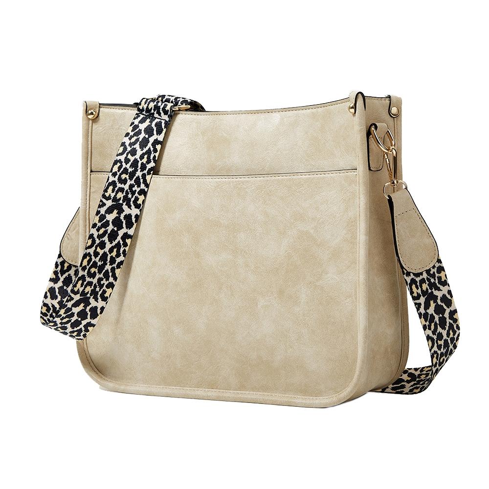 Leopard Print Waterproof Crossbody Tote Bag - Grey 13