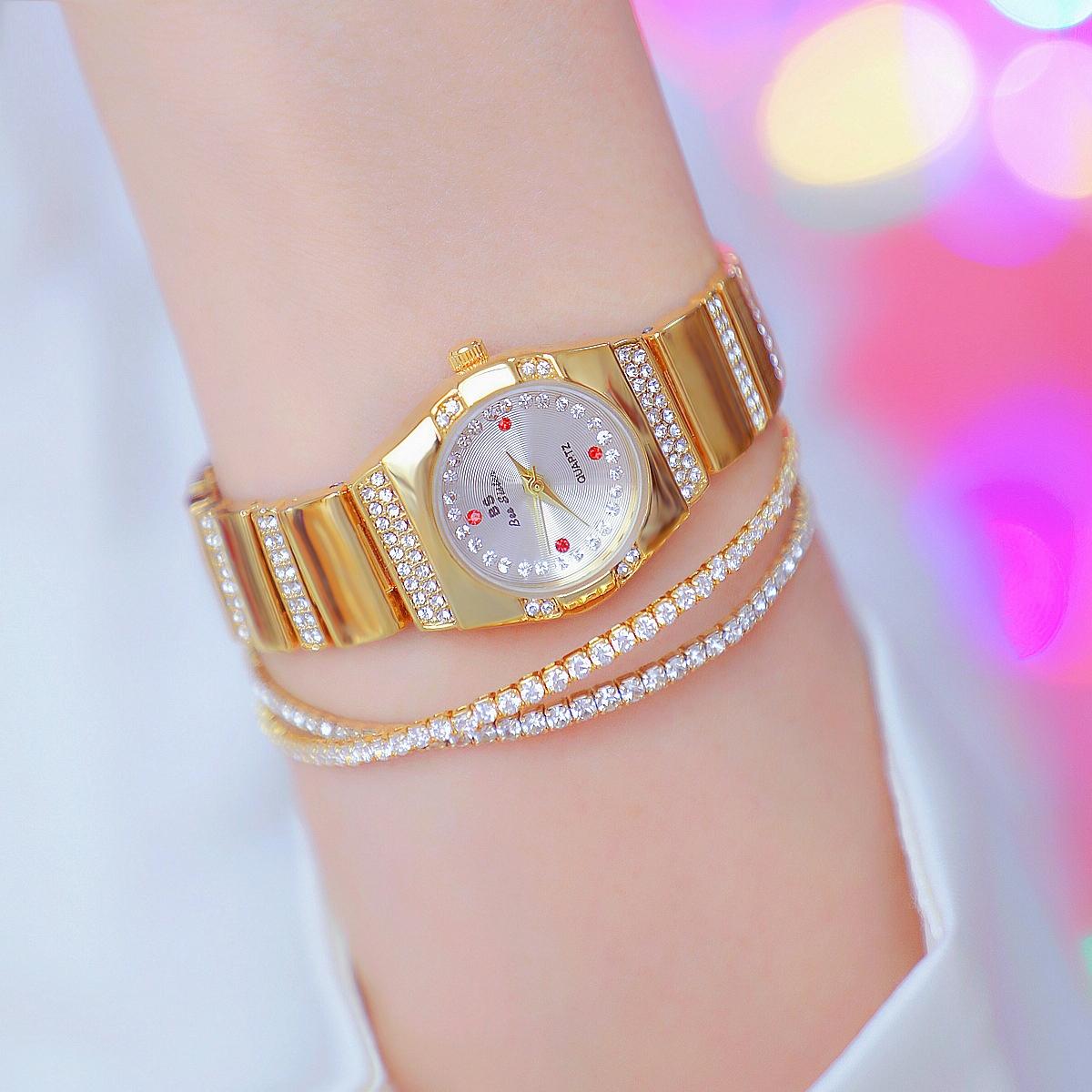 Timeless Diamond Women Watch - Classic Design - Golden White