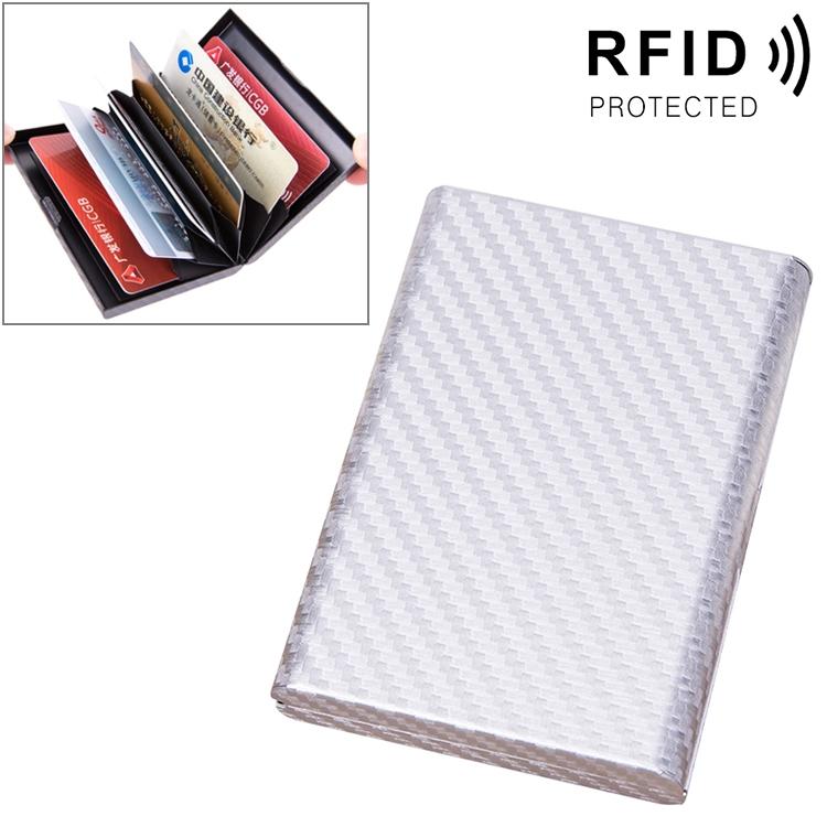 Aluminum Credit Card Holder - Secure & Compact - Carbon Silver