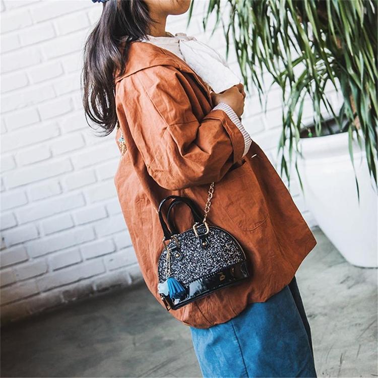 Mini Leather Shoulder Bag For Girls Cute & Compact - Silver 8