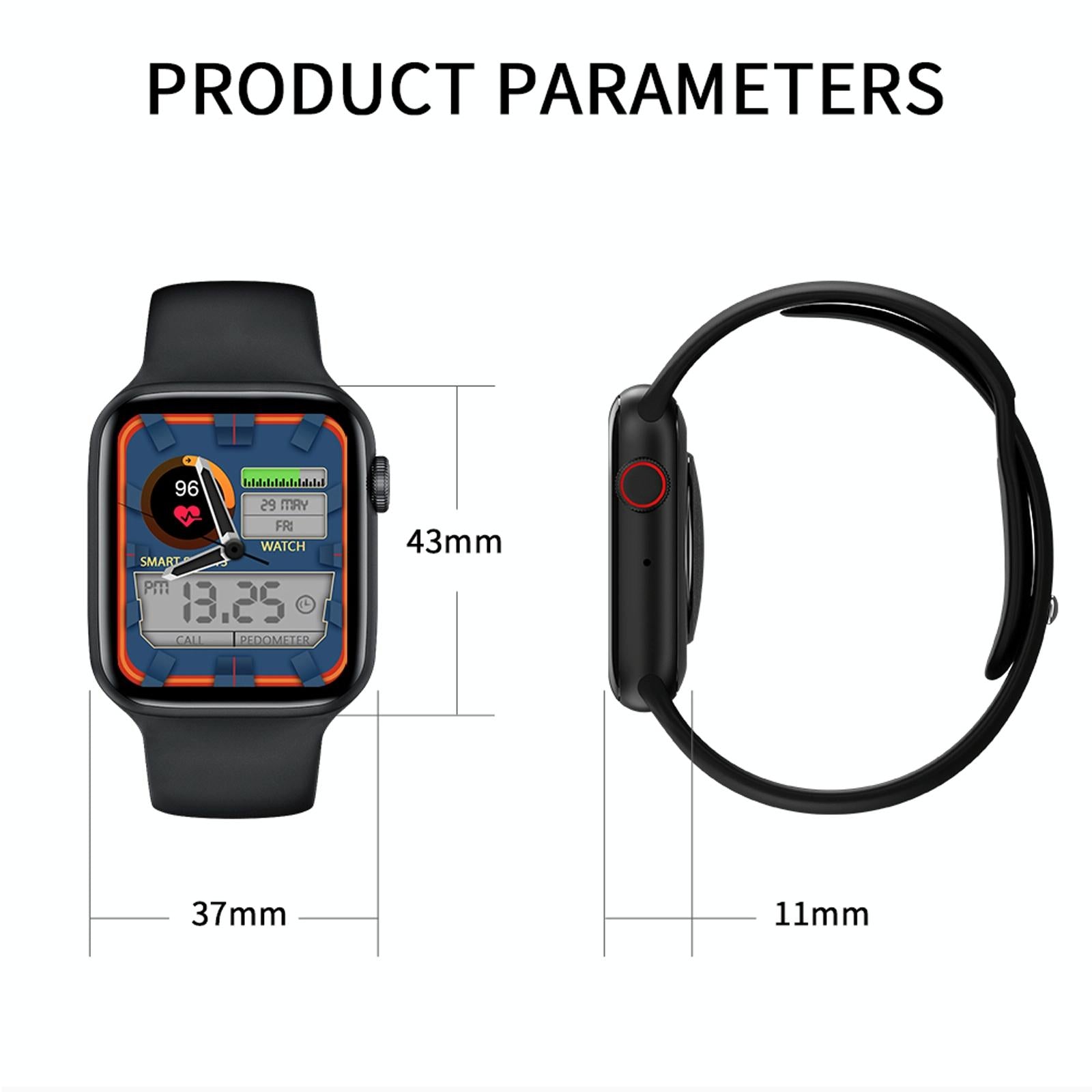 1.75 Inch Full Screen Ip67 Waterproof Smart Watch Support Sleep Monitor / Heart Rate Monitor / Bluetooth Call - Blue 3