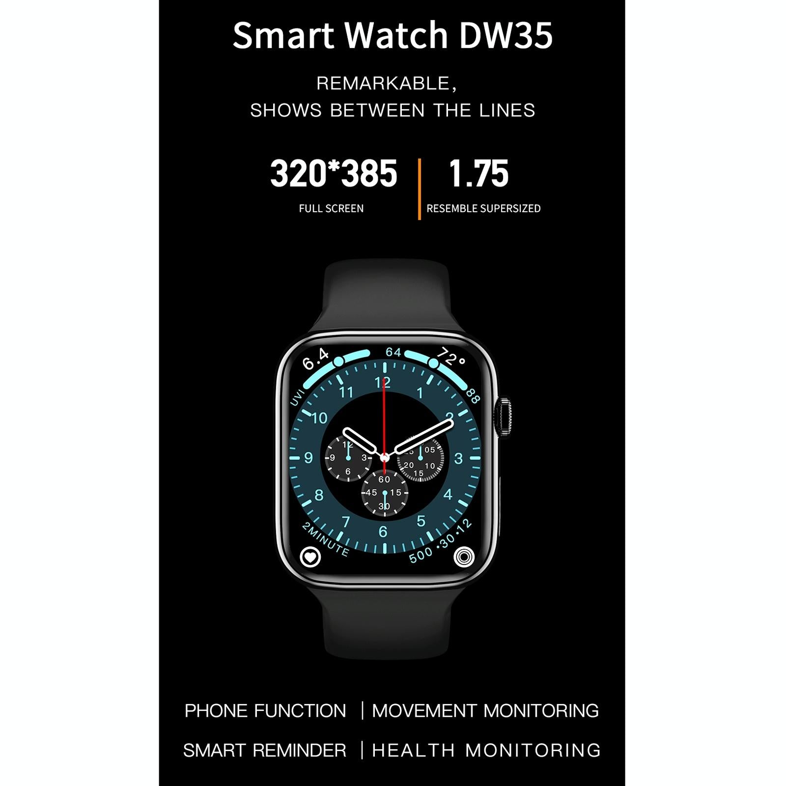 1.75 Inch Full Screen Ip67 Waterproof Smart Watch Support Sleep Monitor / Heart Rate Monitor / Bluetooth Call - Blue 8
