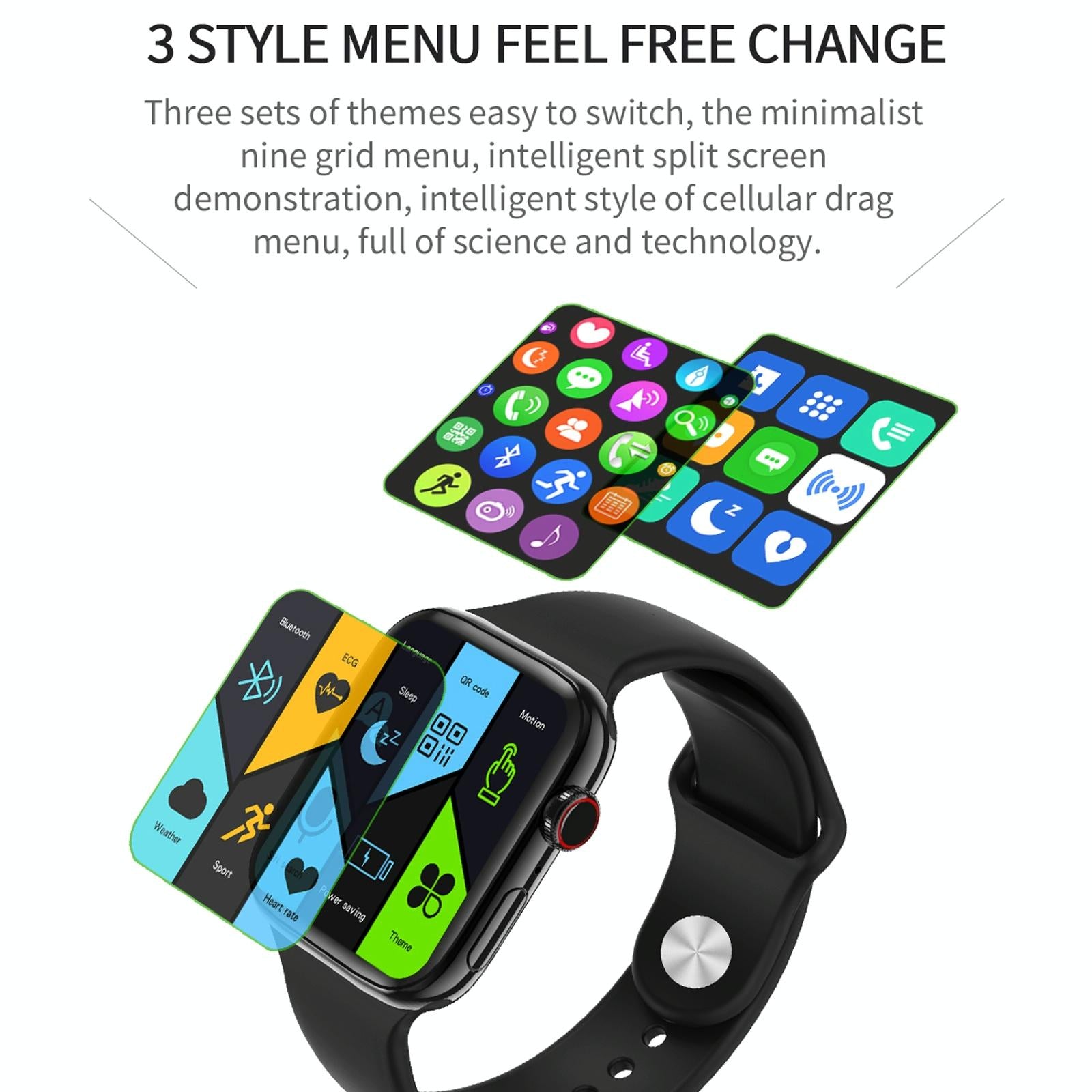 1.75 Inch Full Screen Ip67 Waterproof Smart Watch Support Sleep Monitor / Heart Rate Monitor / Bluetooth Call - Blue 11