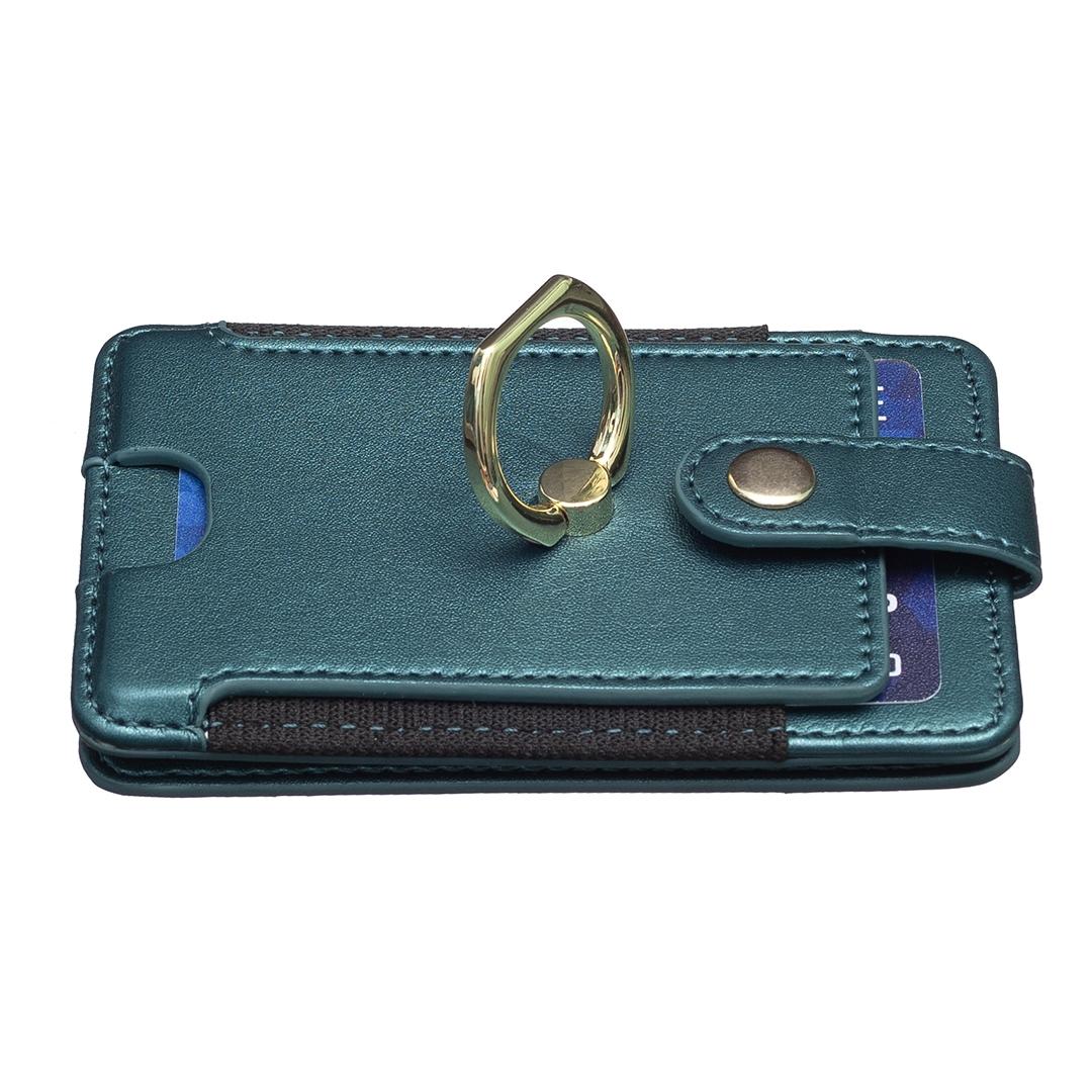 Metal Ring Card Bag Sticker For Mobile Phones - Blue 12