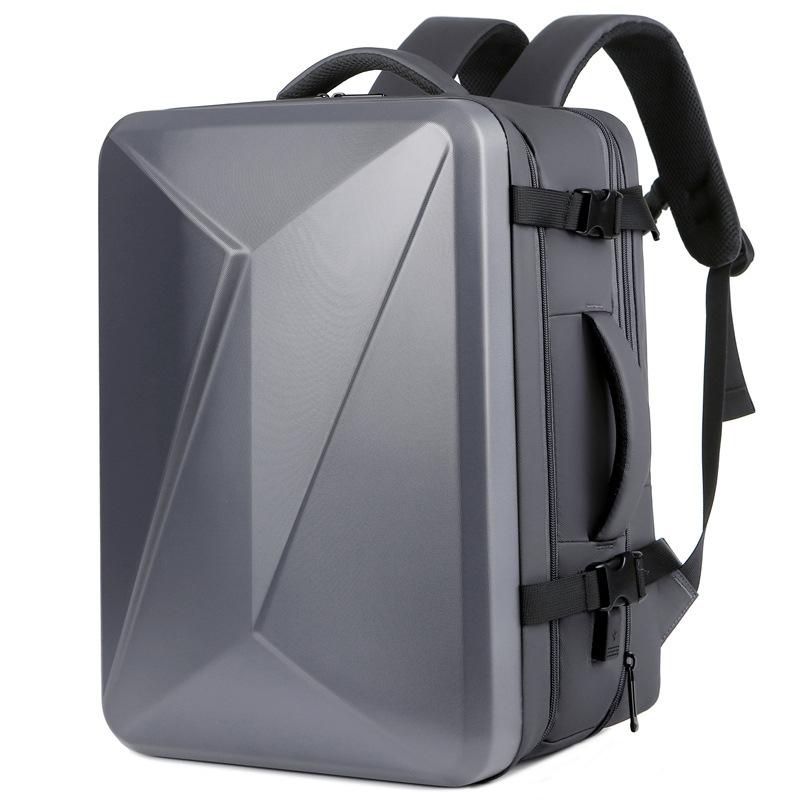 Waterproof Expandable Hard Shell Backpack with Usb Charging - Large Capacity Black - 162 Deep Gray 9