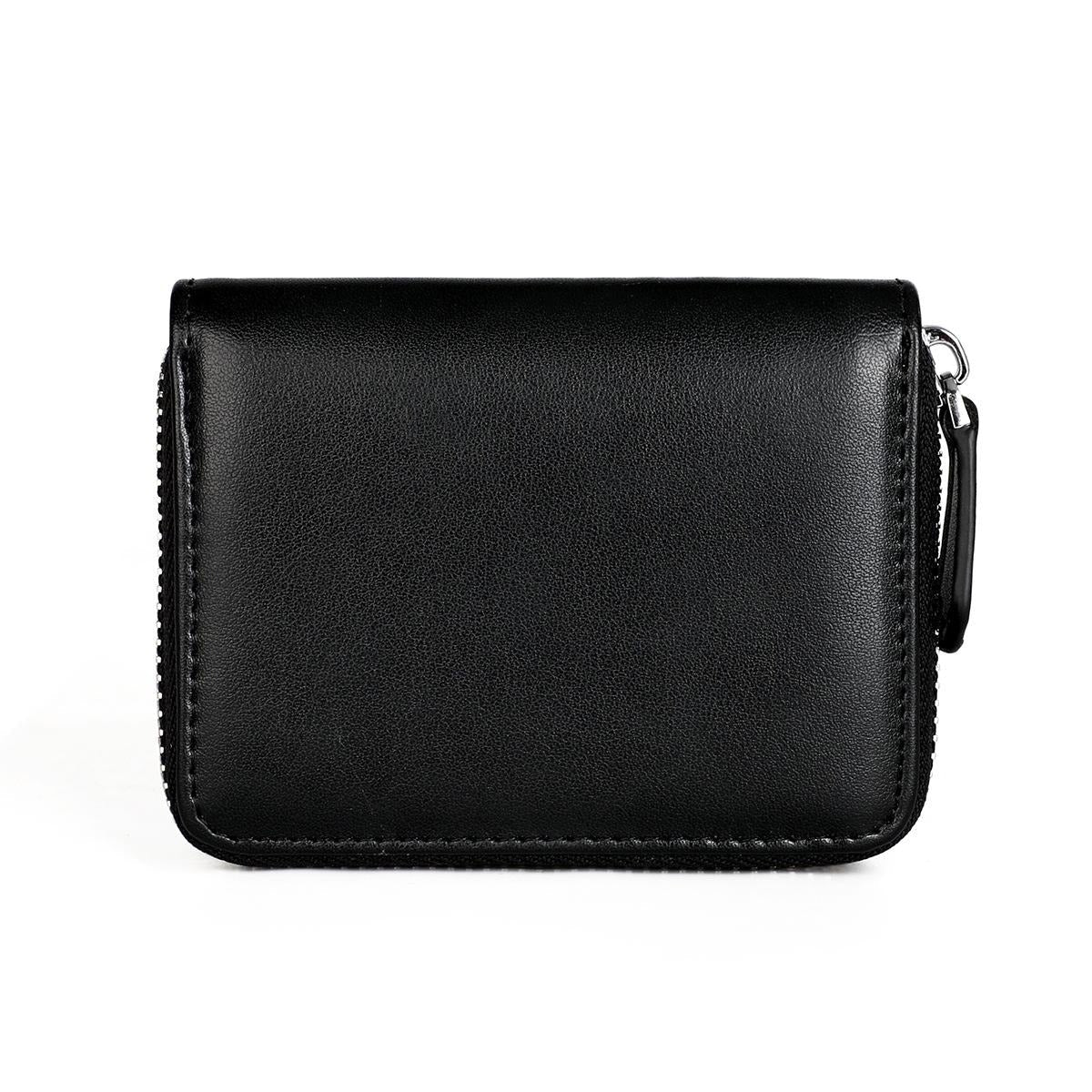 Rfid-protected Leather Coin Purse - Secure & Stylish - Black