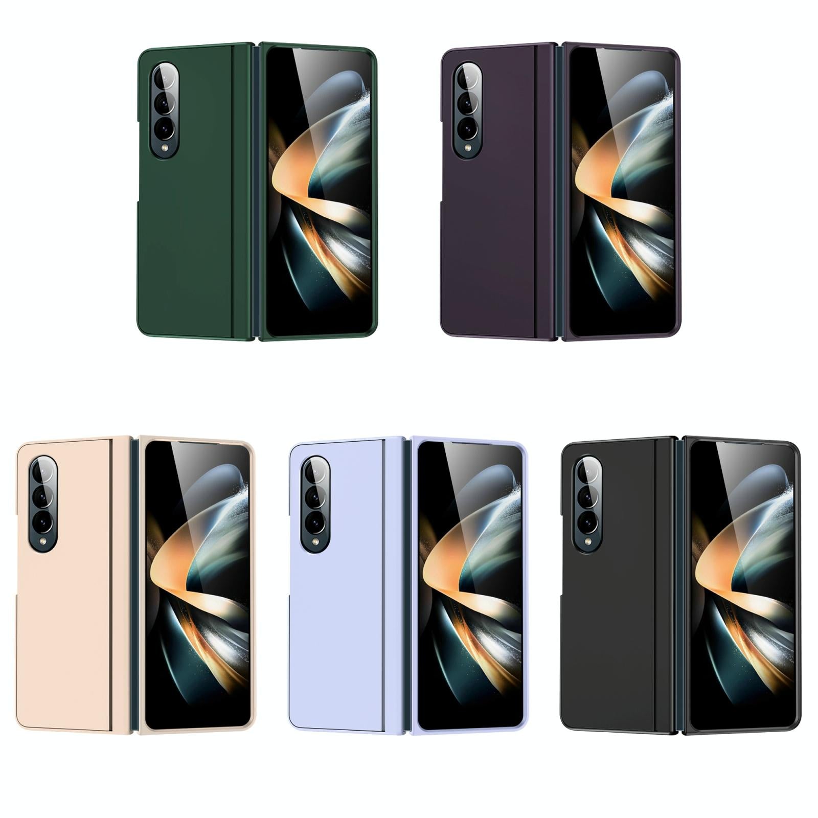 For Samsung Galaxy Z Fold4 5G Foldable Phone Case With Holder - Full Coverage - Dark Purple 3