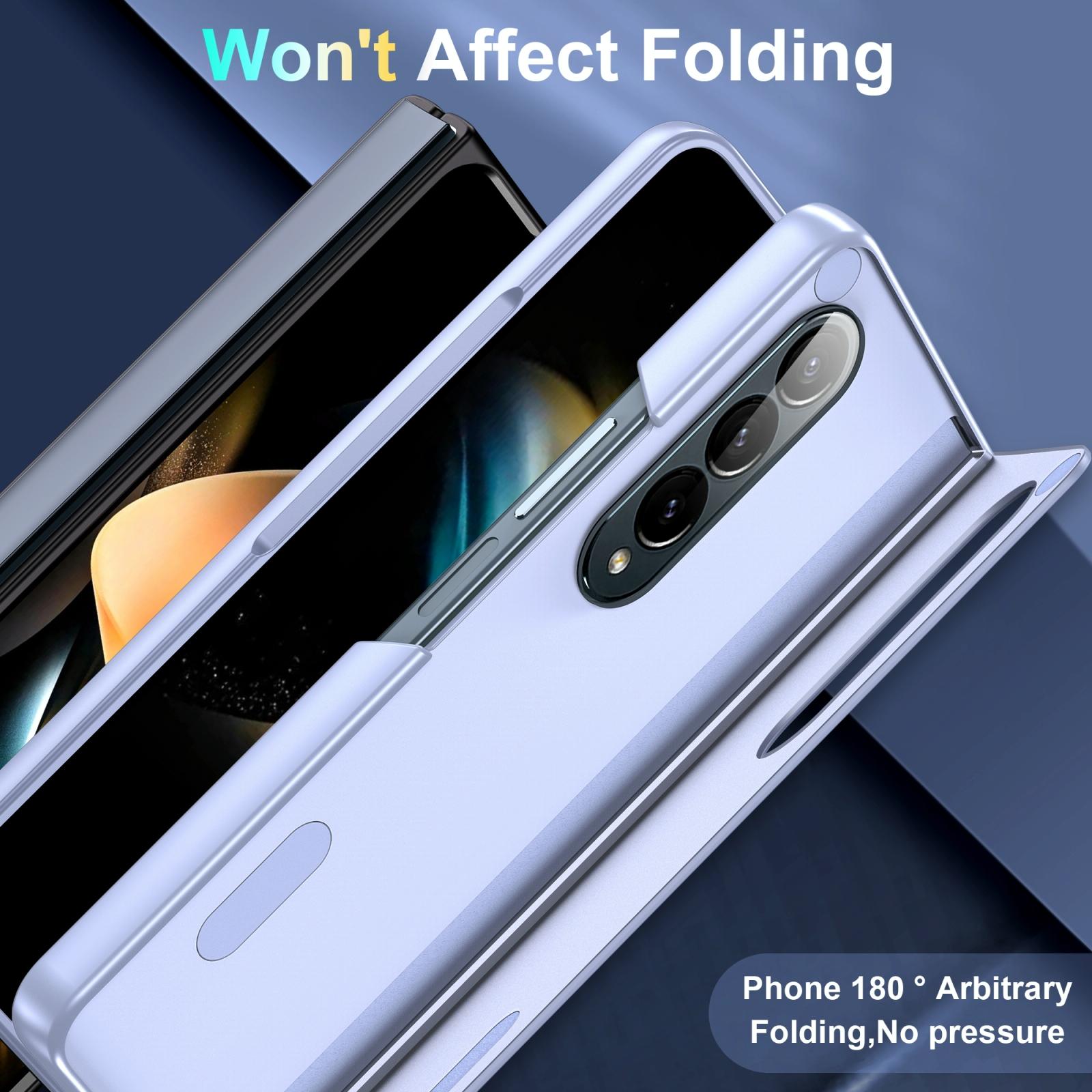 For Samsung Galaxy Z Fold4 5G Foldable Phone Case With Holder - Full Coverage - Dark Purple 5