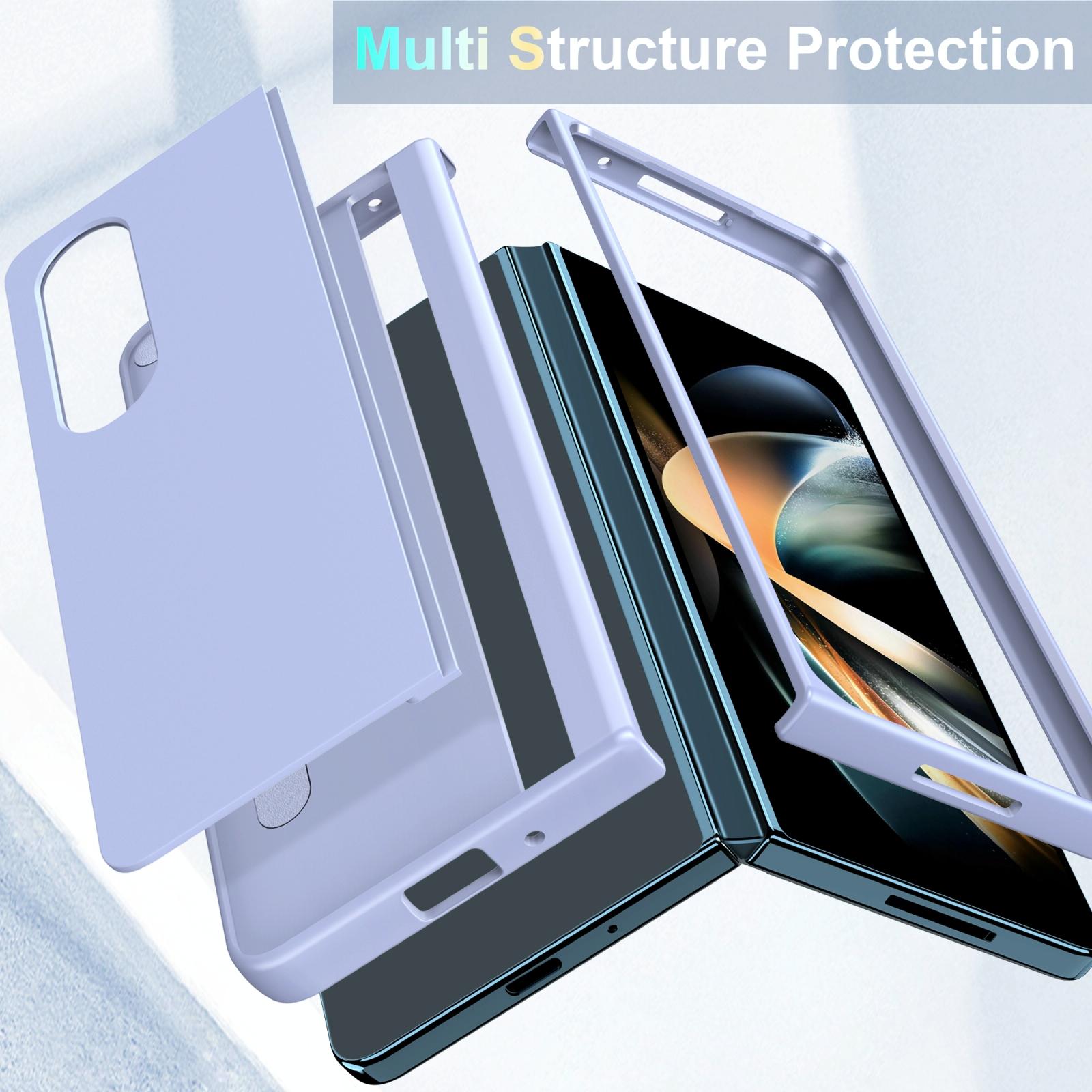 For Samsung Galaxy Z Fold4 5G Foldable Phone Case With Holder - Full Coverage - Dark Purple 7