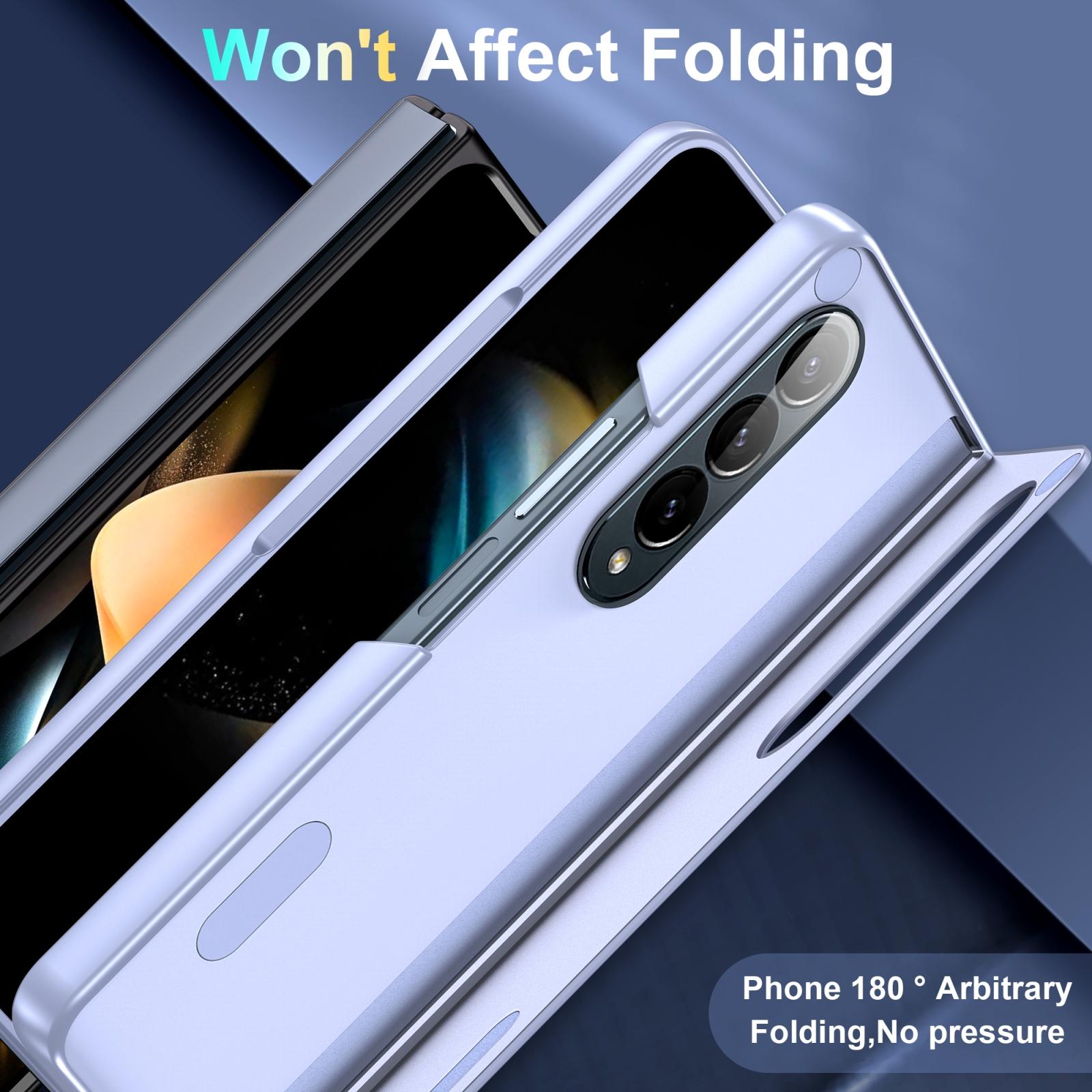 For Samsung Galaxy Z Fold4 5G Foldable Phone Case With Holder - Full Coverage - Dark Purple 12