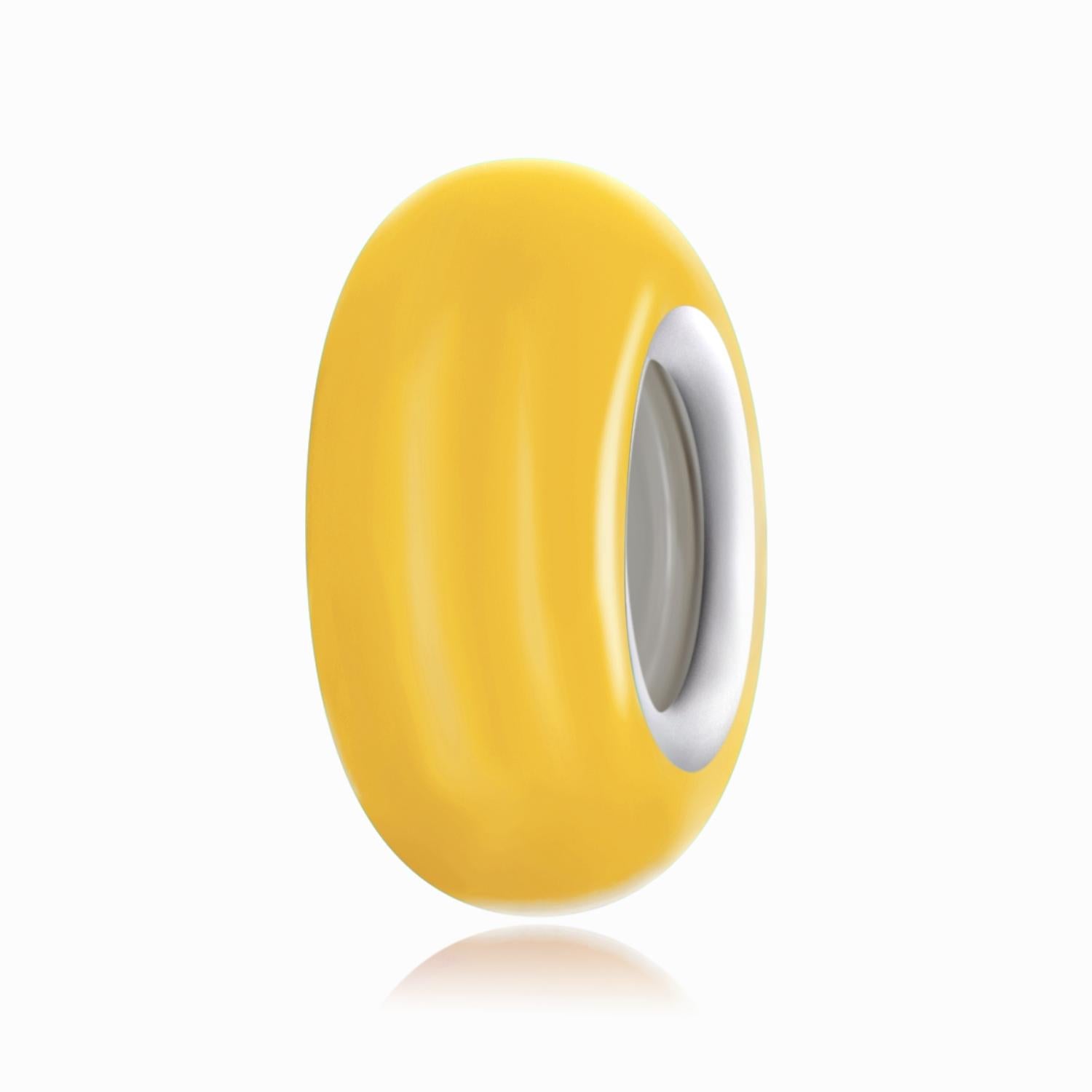 925 Sterling Silver Silicone Beads For Diy Bracelets & Necklaces - Yellow 8