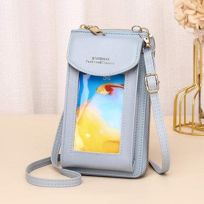 Women Touch Screen Shoulder Bag For Mobile Phones - Light Blue 9