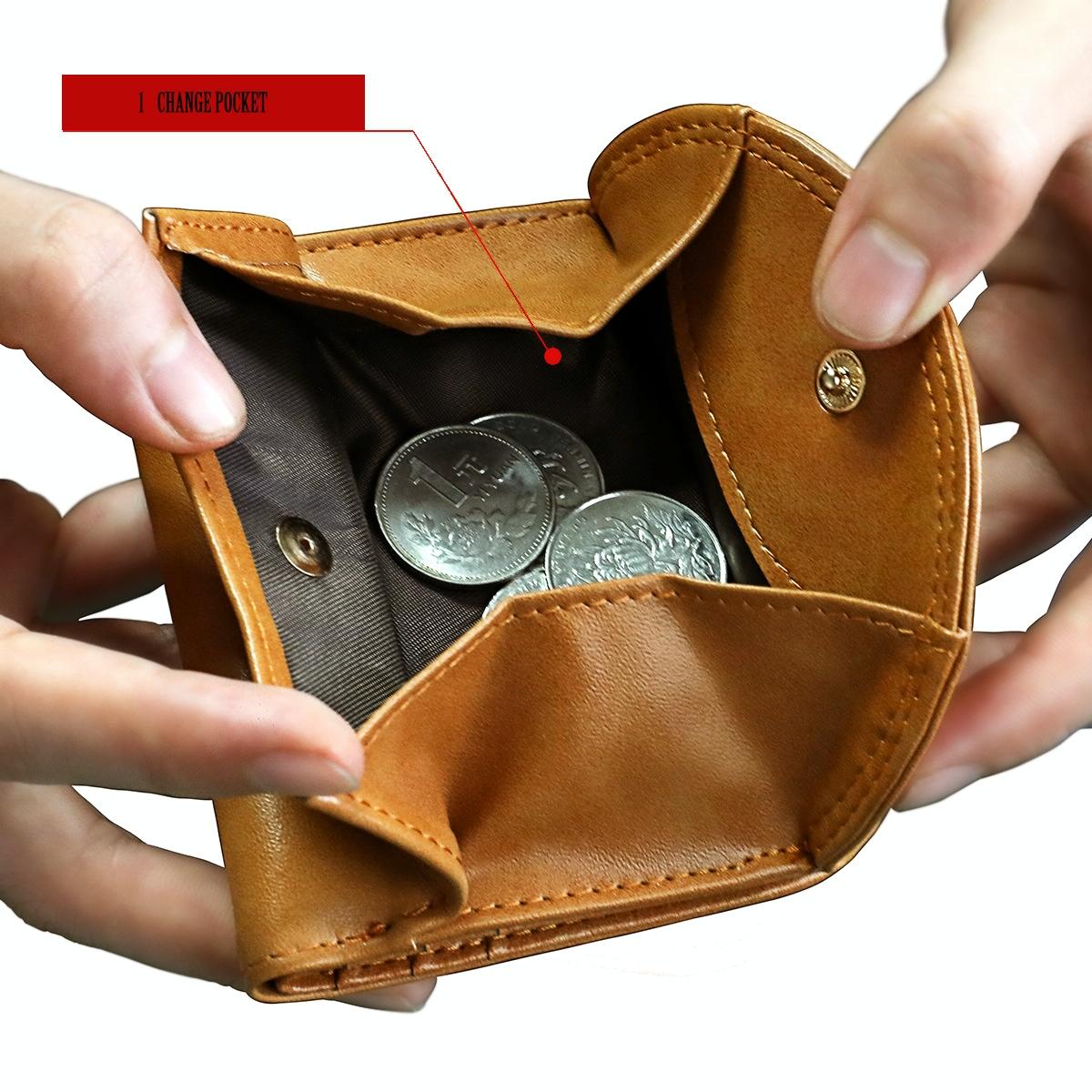 Women Leather Rfid Blocking Coin Purse - Compact Design - Pink 6