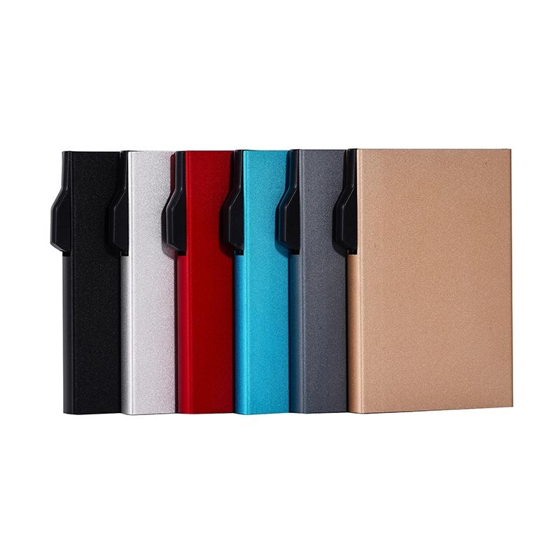 Aluminum Rfid Blocking Card Holder - Compact Design - Black