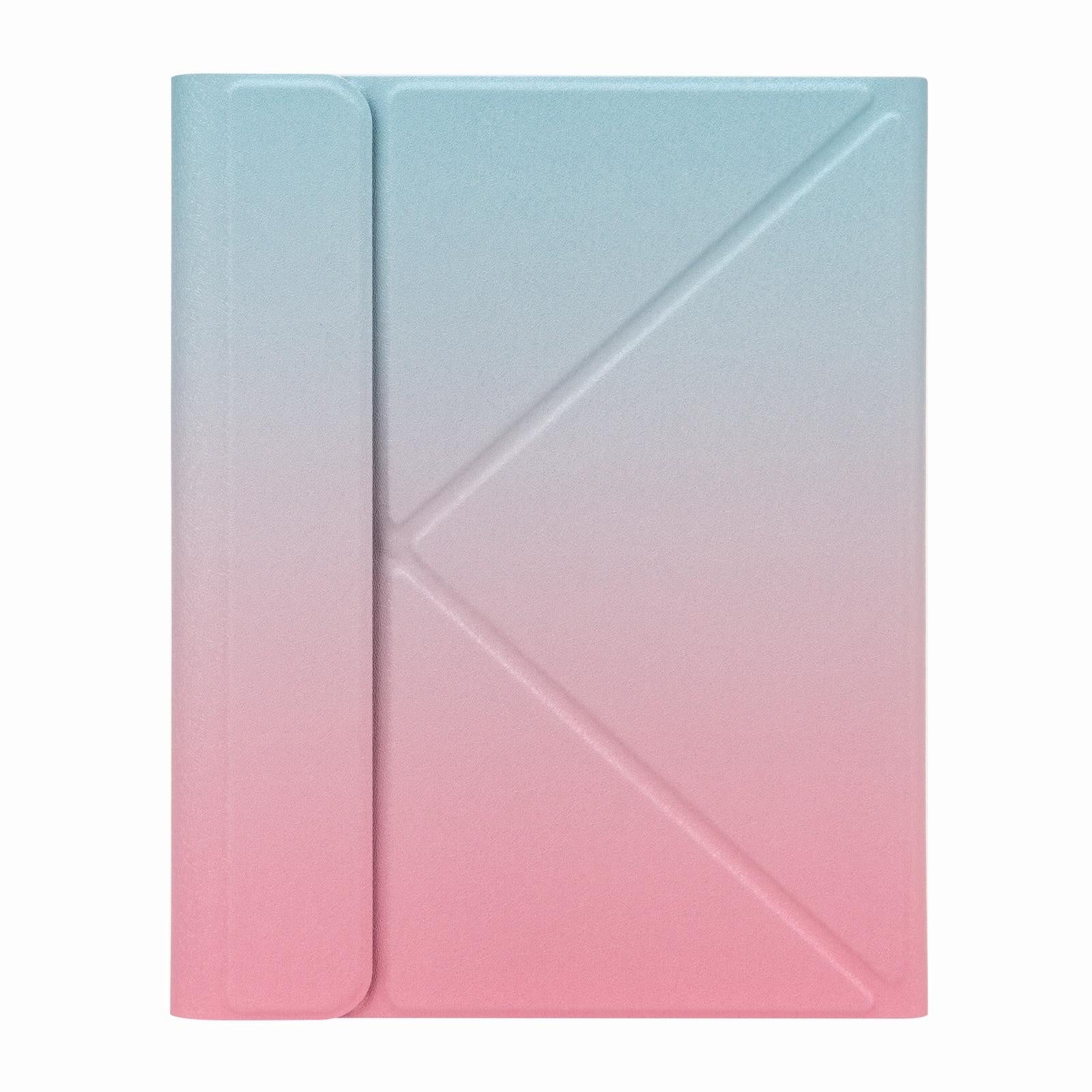 Bluetooth Keyboard Leather Case For Ipad 10.2 / Pro 10.5 - Touch Backlight Three-Fold Holder - Pink Blue 5