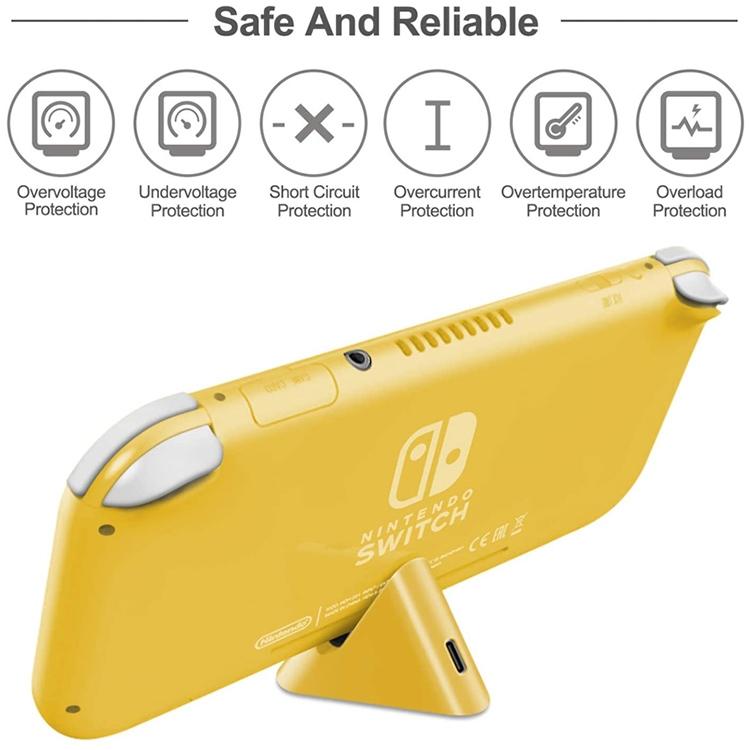 2-pack Portable Triangle Charger for Nintendo Switch / Lite - Coral Red 6