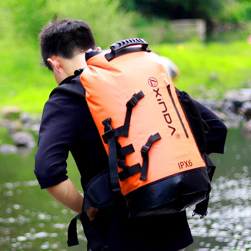 Waterproof Upstream Storage Shoulder Bag L For Mountaineering - Orange 13
