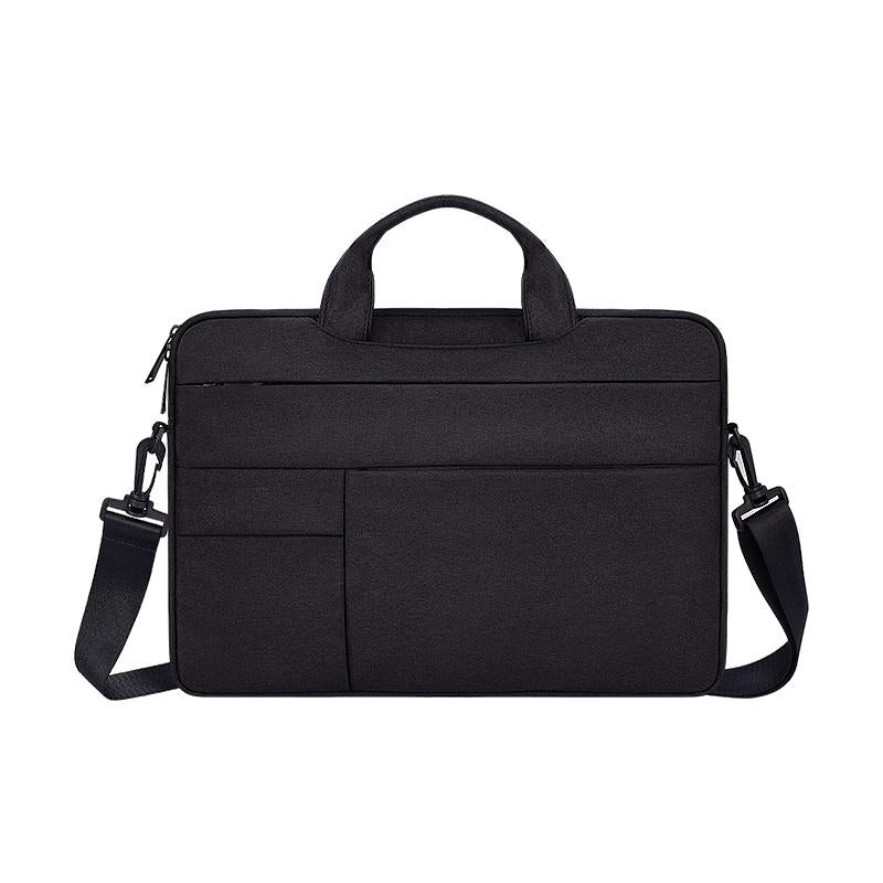 14.1-15.4 Inch Portable Laptop Shoulder Bag in Oxford Cloth & Nylon - Black 14