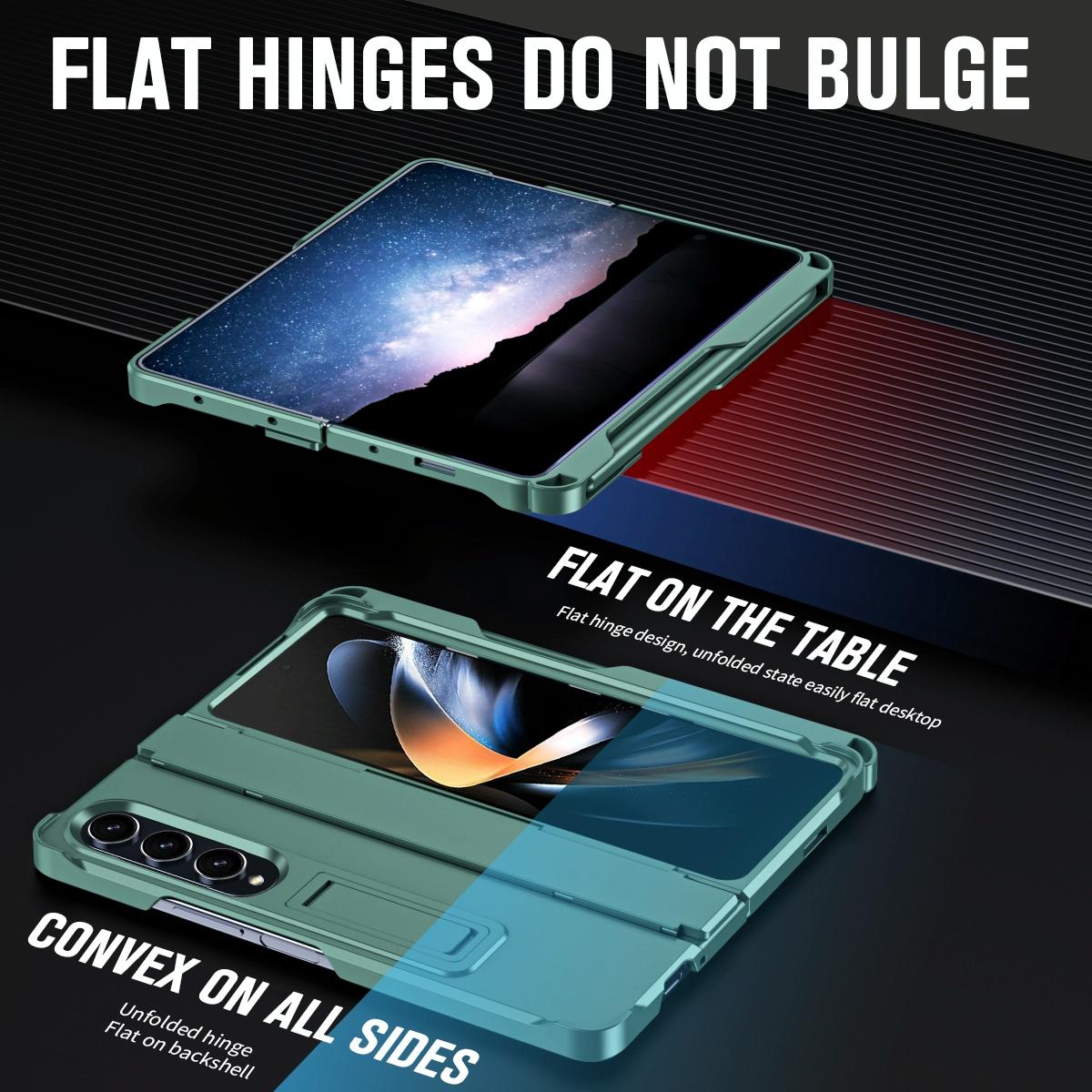 For Samsung Galaxy Z Fold4 5G Shockproof Diamond Case With Hinge And Pen - Green 4