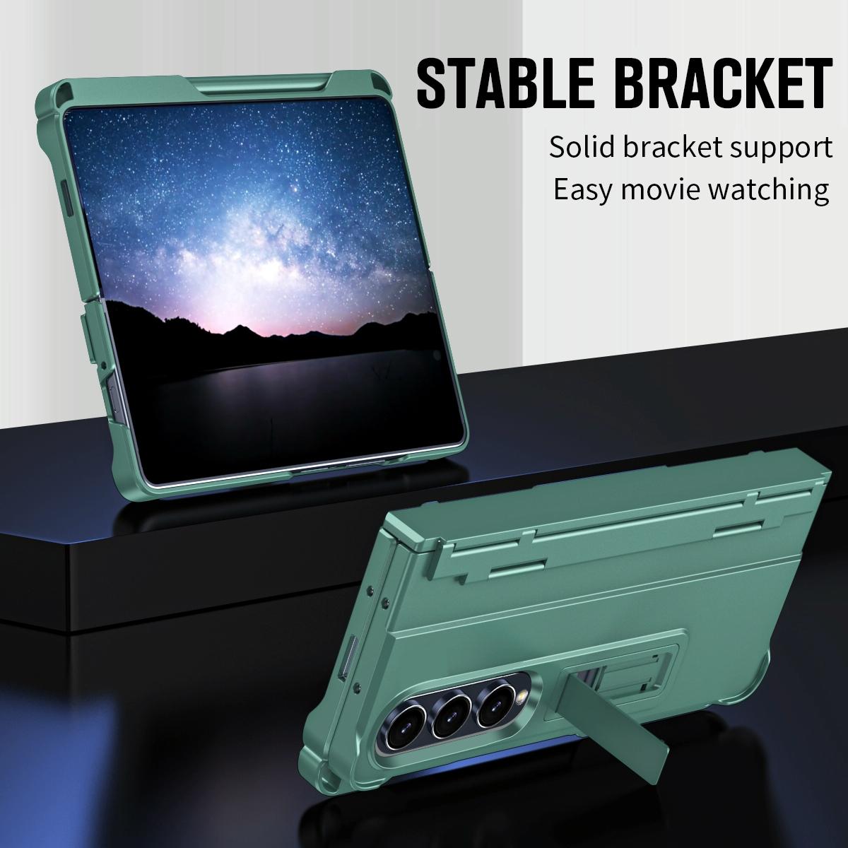 For Samsung Galaxy Z Fold4 5G Shockproof Diamond Case With Hinge And Pen - Green 5