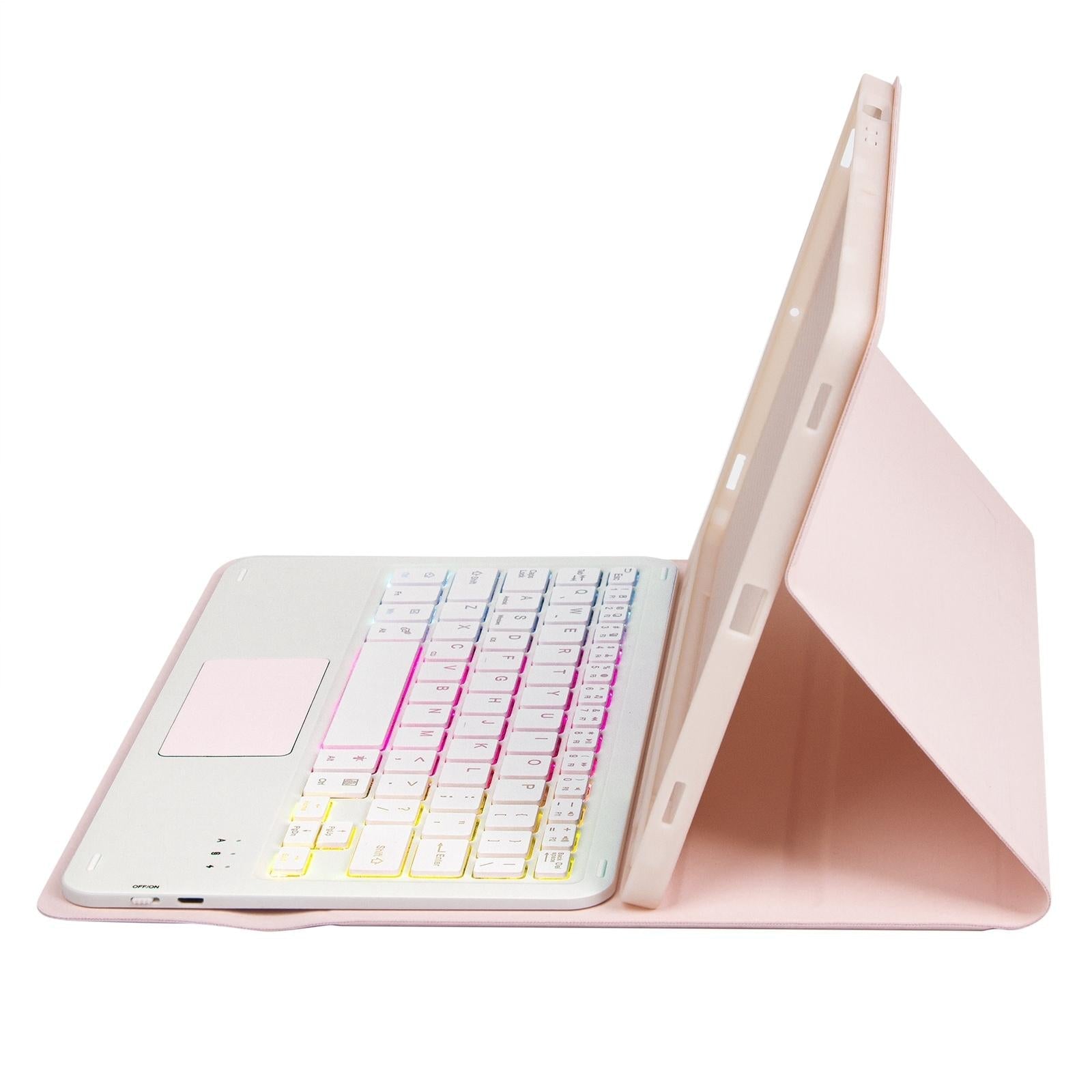 Bluetooth Keyboard Leather Tablet Case For Ipad 10.2 / 10.5 / Air 2019 With Touch Pad & Backlight - Purple 6