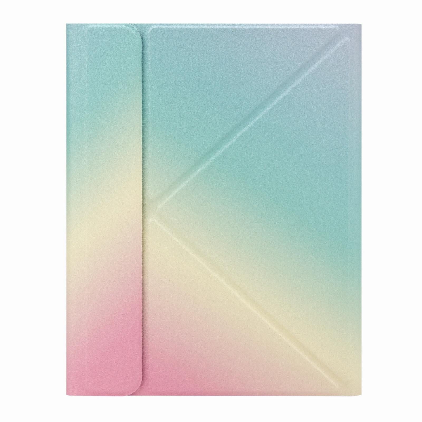 Leather Case With Bluetooth Keyboard For Ipad 9.7 2018 & 2017 - Three-Fold Holder - Pink Blue 8
