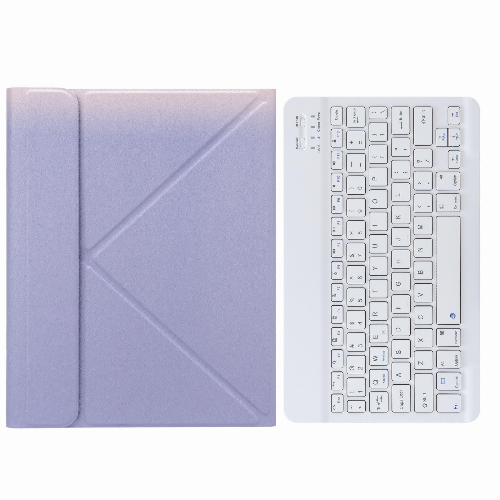 Leather Case With Bluetooth Keyboard For Ipad 9.7 2018 & 2017 - Three-Fold Holder - Pink Blue 13