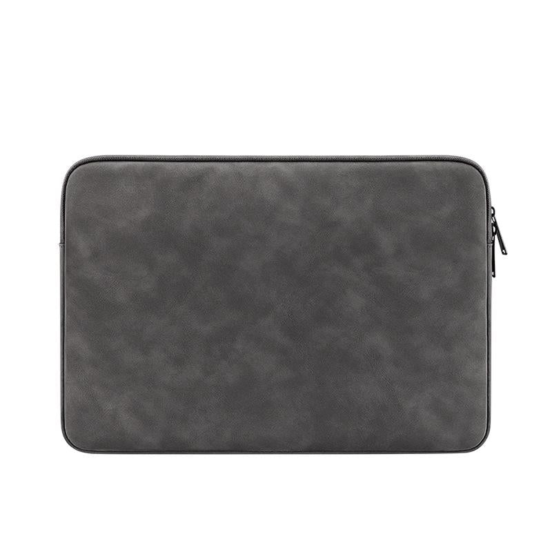 Lightweight Waterproof Lambskin Laptop Sleeve - Fits 14.1-15.4 Inches - Gray With Bag 9