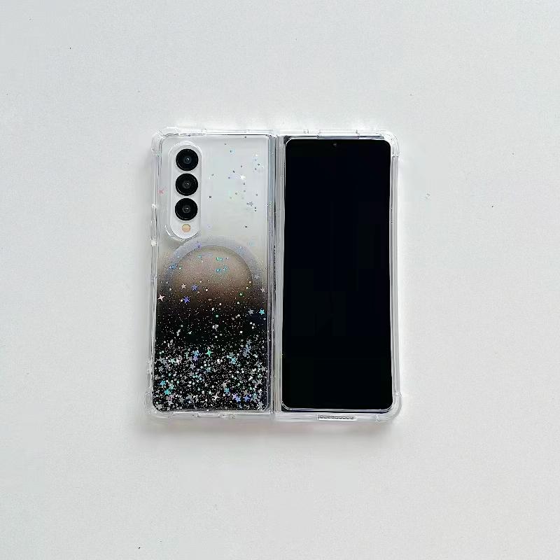 For Samsung Galaxy Z Fold4 5G Sparkle Tpu Case With Magsafe - Black 11