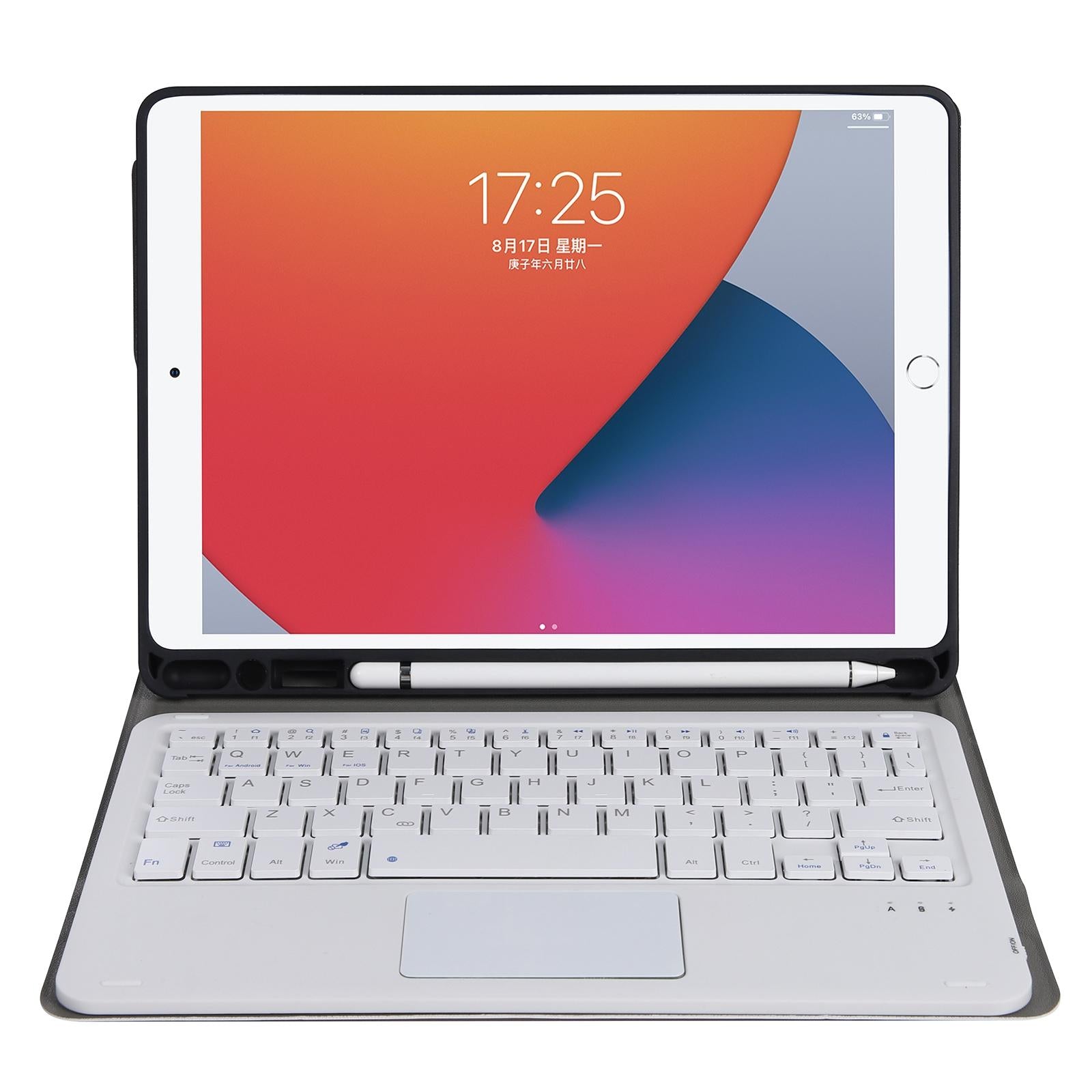 Bluetooth Keyboard Leather Case For Ipad Pro 10.5 With Touch Control - Lambskin Texture Compatible With 10.2 2021 & 2020 & 2019 / Air 3 - Light Green 5