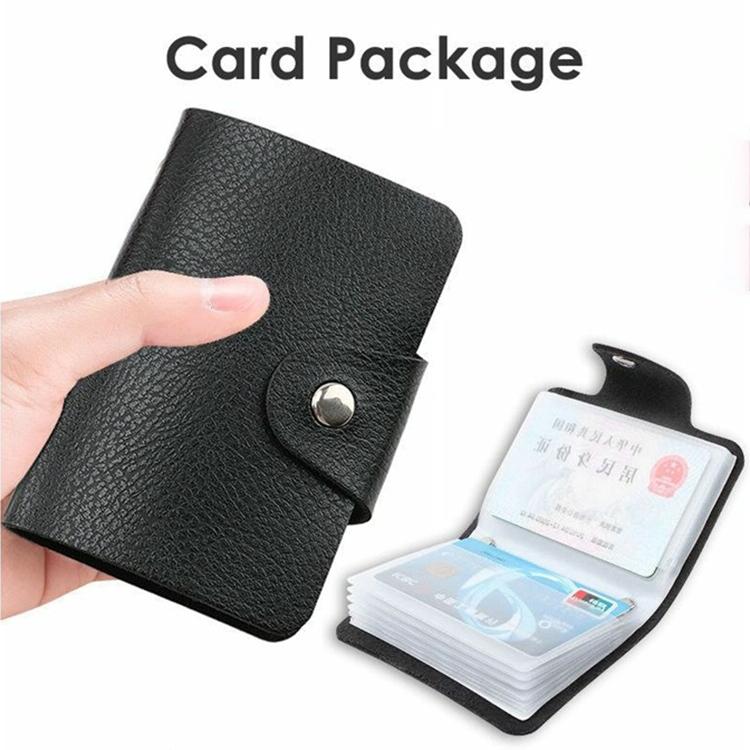 3 Pcs Upgraded Card Bag Transparent Business Card Holder With 12 Slots - Black 12