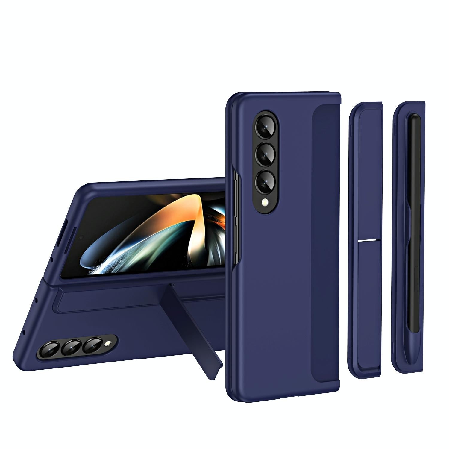 For Samsung Galaxy Z Fold4 5G Detachable Pen & Phone Case - 2 In 1 - Blue