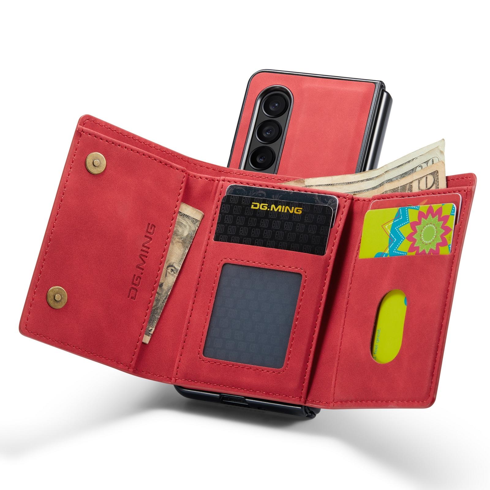 For Samsung Galaxy Z Fold4 5G Wallet Case - 3 Fold Multi Card Holder - Black 12