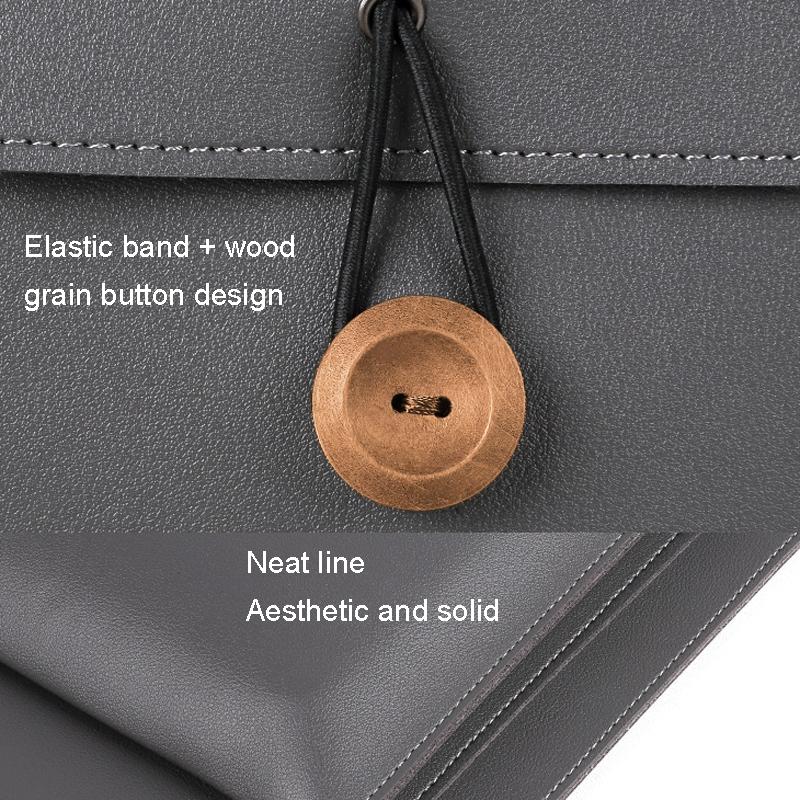 Waterproof Elastic Button Laptop Handbag - Pu Material - Navy - 15.4/16 Inch 6