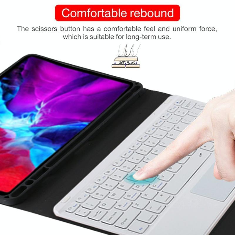 Bluetooth Tablet Case For Ipad Pro 11 With Touchpad & Pen Slot - Detachable Microfiber Leather - Orange 10