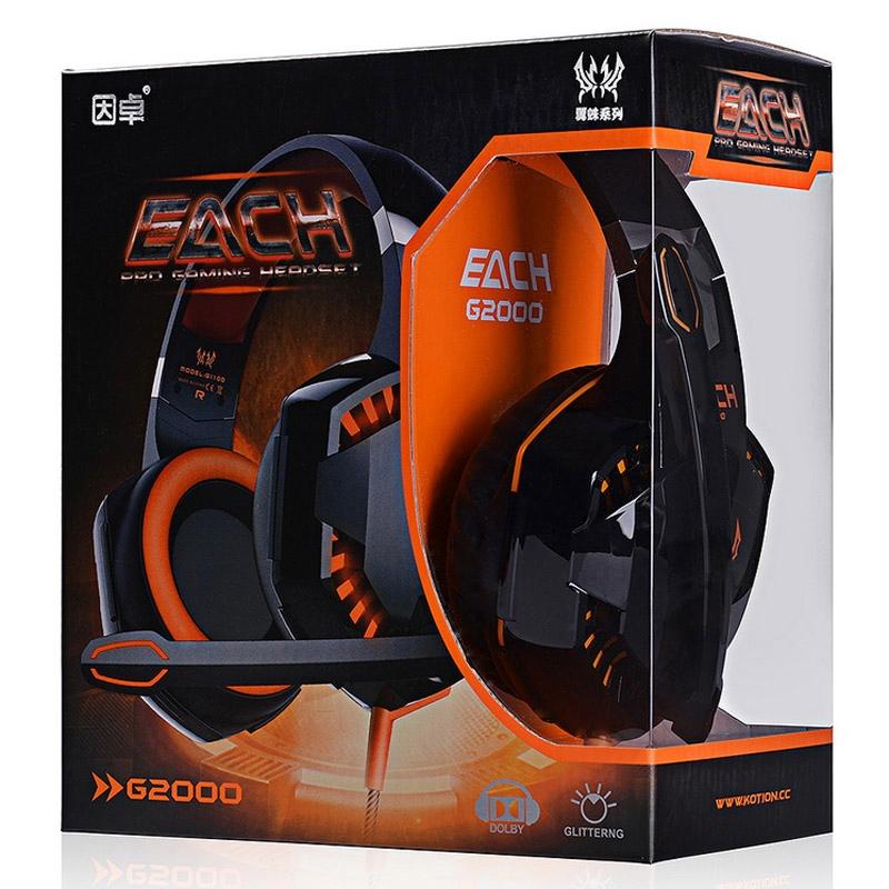 Over-Ear Gaming Headset With Mic & Led Light 2.2M Cable - Orange 4