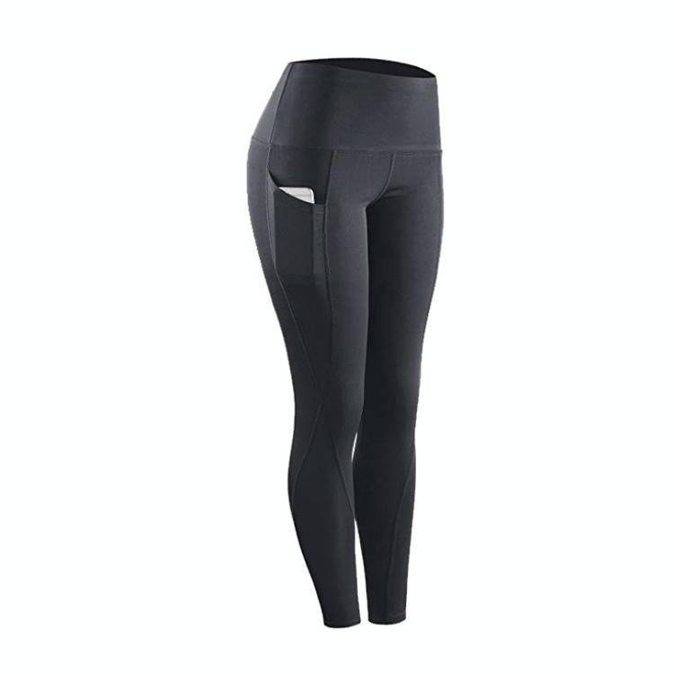 High Waist Slim Sports Leggings Women Tight Sportswear Size L - Navy Blue 11