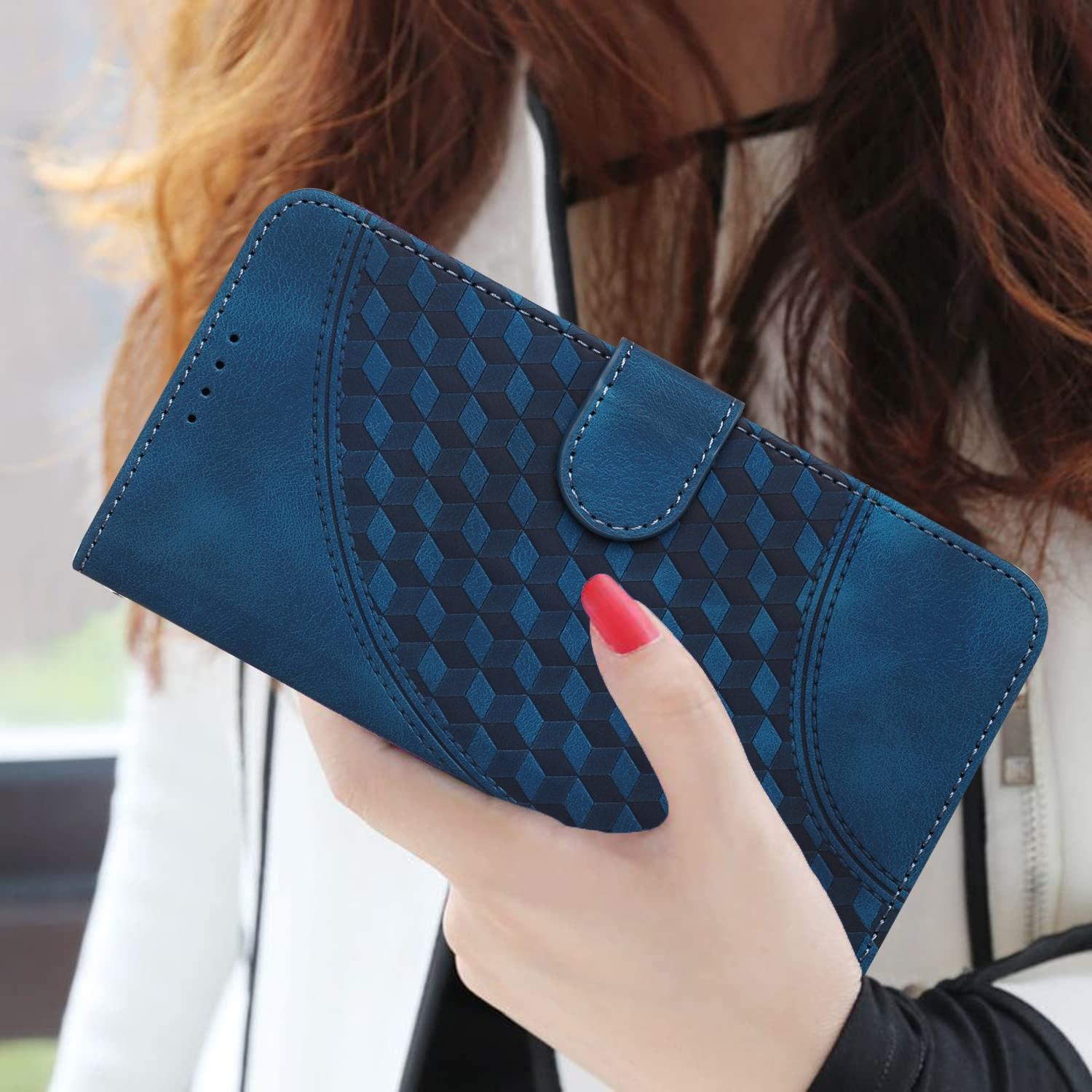 For Samsung Galaxy Z Fold4 5G Embossed Elephant Head Phone Case With Lanyard - Royal Blue 14